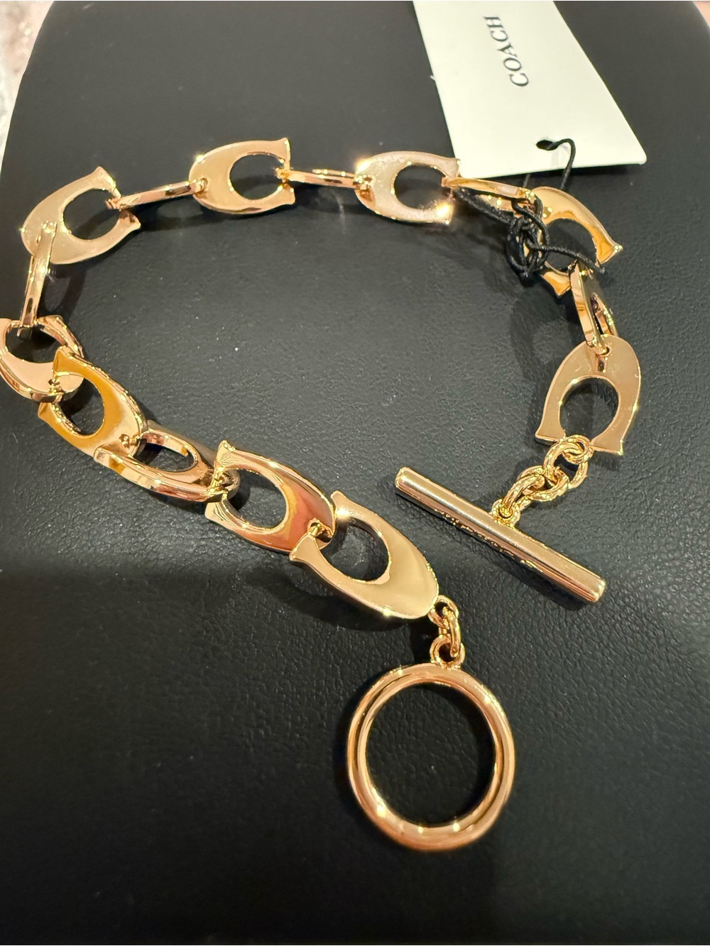 COACH | Rose Gold Plated “C” Link Toggle Bracelet